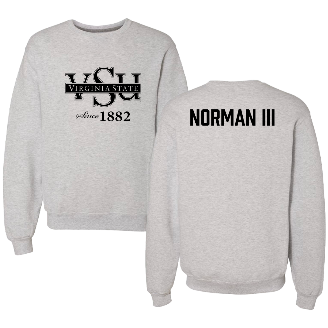 Virginia State University TF and XC Gray Crewneck - David Norman III