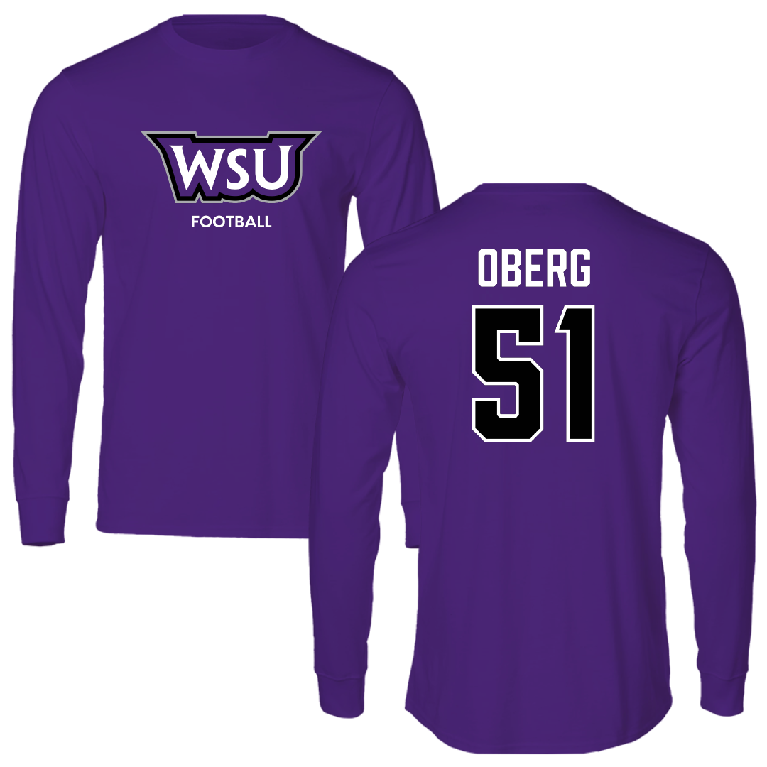 Weber State University Football Purple Long Sleeve - #51 Ashden Oberg