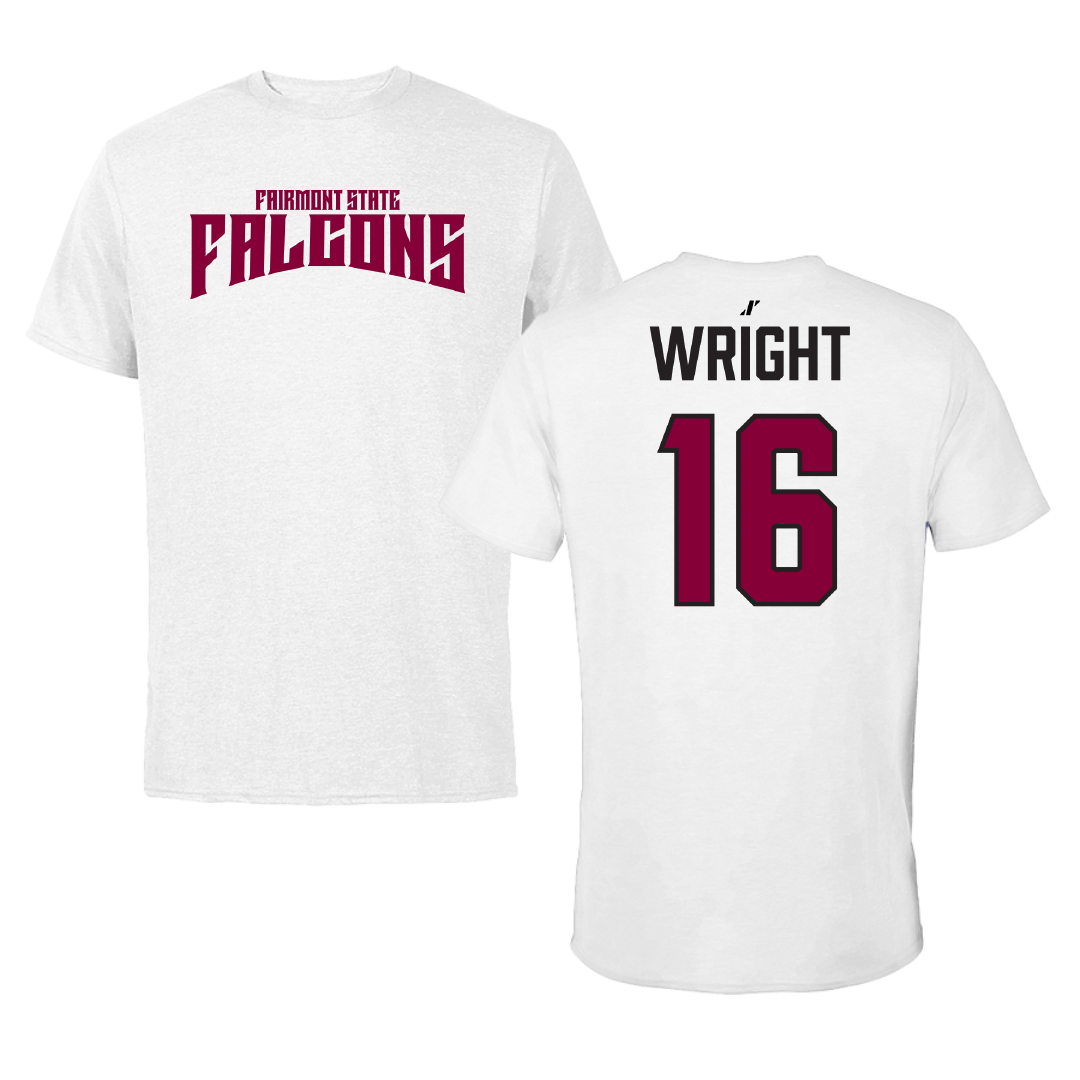 Fairmont State University Football White Classic Performance Tee - #16 Riko Wright
