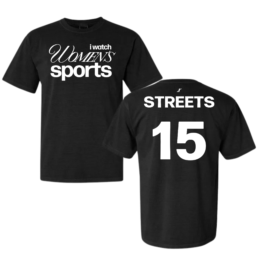 Soccer (W) Black WHM Comfort Colors Tee - #15 Emery Streets