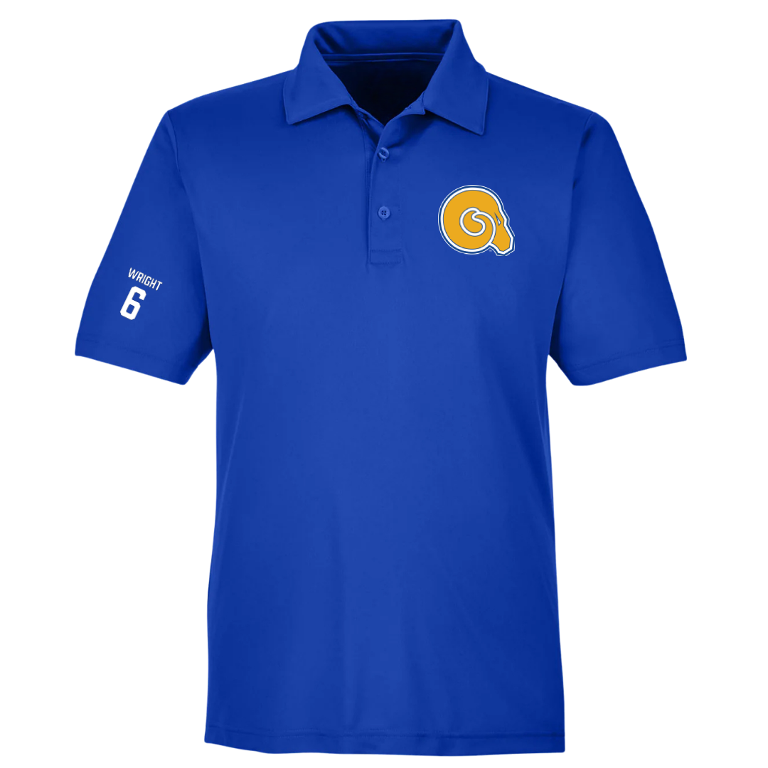Albany State University Baseball Blue Polo - #6 Quindon Wright
