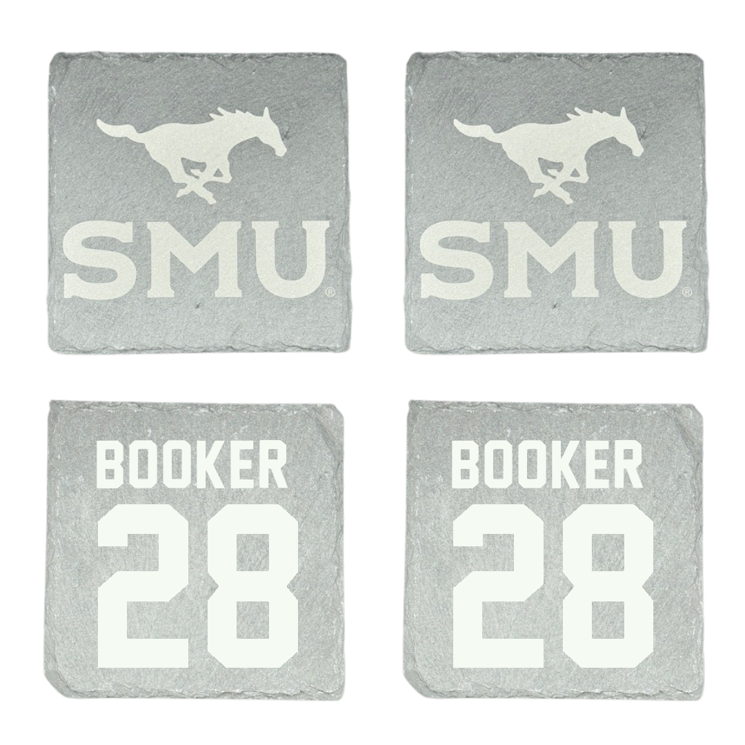 Southern Methodist University Football Stone Coaster (4 Pack)  - #28 Brandon Booker