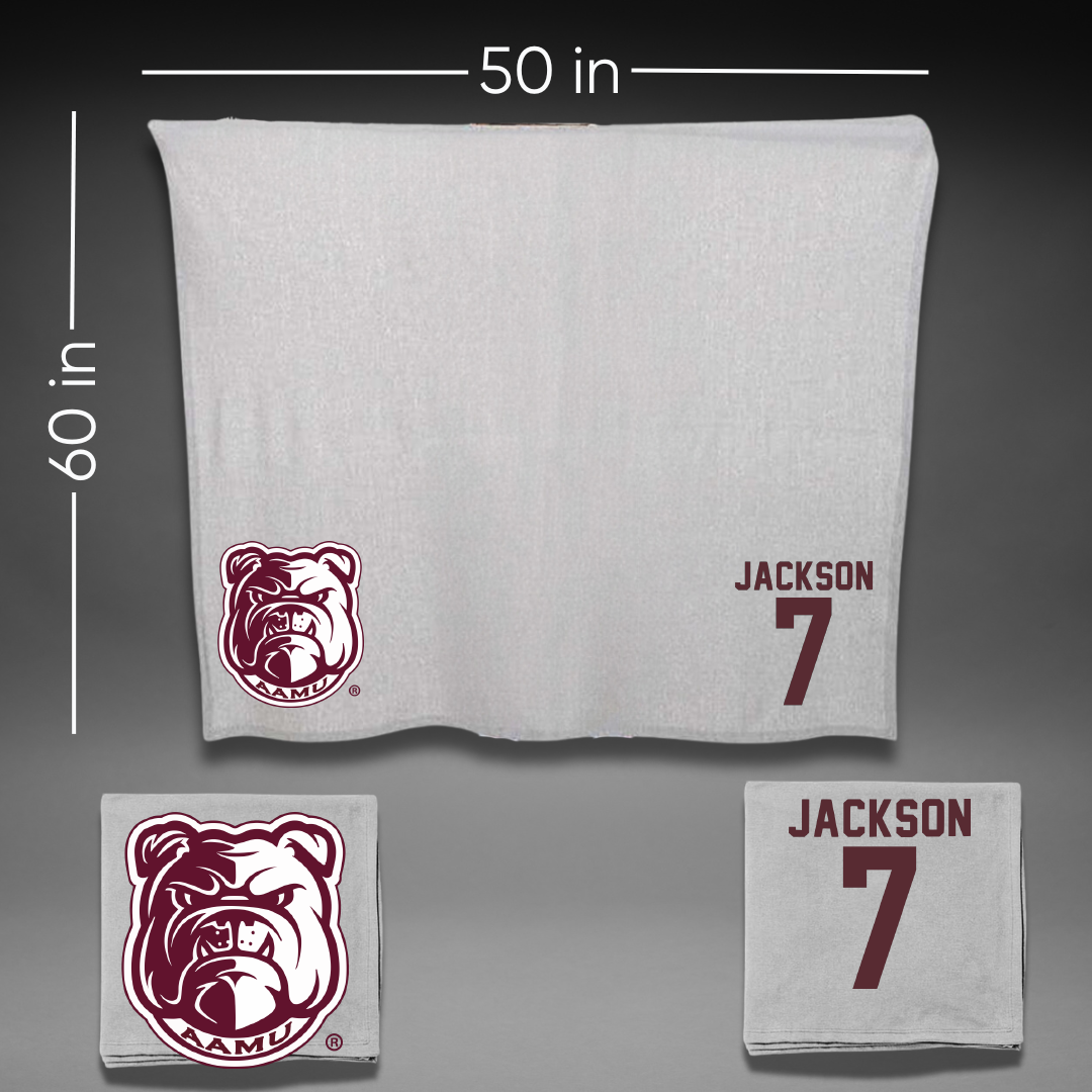Alabama A&M University Baseball Gray Bulldog Blanket - #7 Miles Jackson
