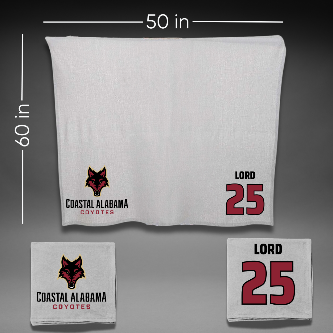 Coastal Alabama Community College Baseball Gray Blanket - #25 Jesse Lord