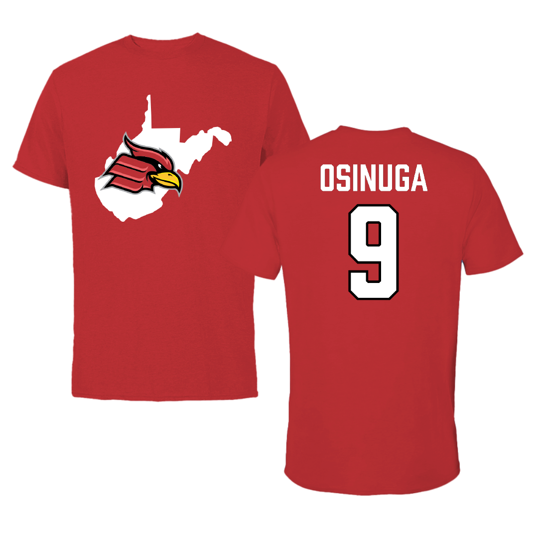 Wheeling University Football Red State Performance Tee - #9 Awwal Osinuga