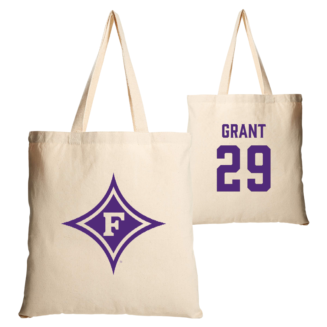 Furman University Soccer (M) Tan Canvas Tote Bag - #29 Malachi Grant