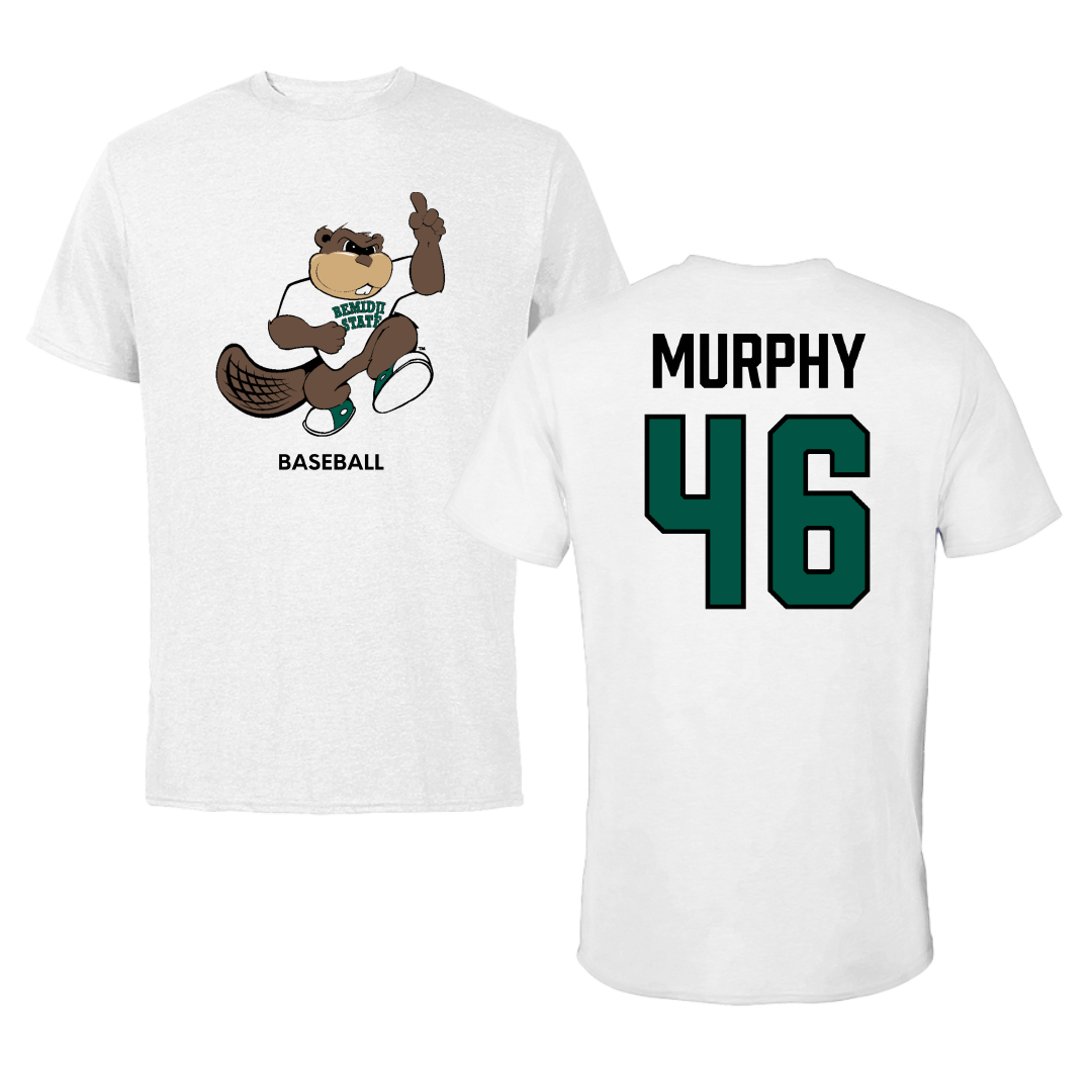 Bemidji State University Baseball White Tee - #46 Andrew Murphy