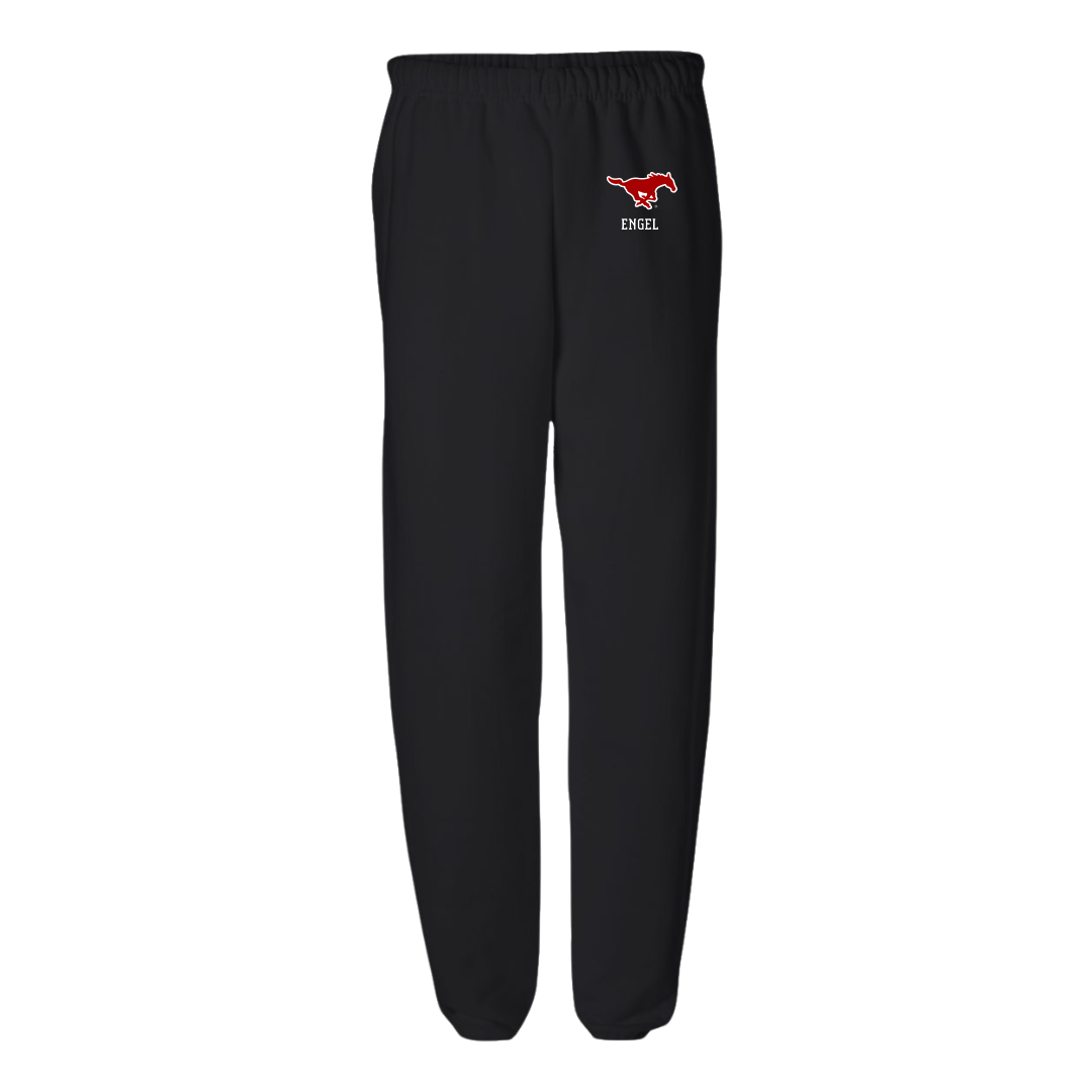 Southern Methodist University Ice Hockey (M) Black Sweatpants - #31 Andrew Engel