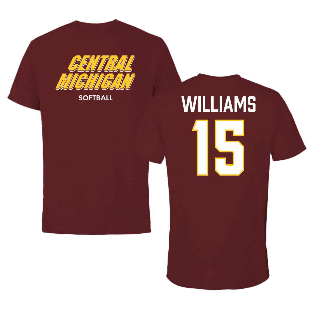 Central Michigan University Softball Maroon Tee - #15 London Williams