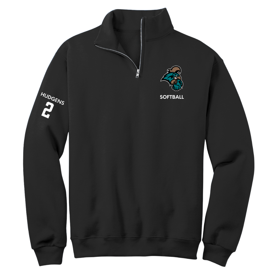 Coastal Carolina University Softball Black Quarter-Zip - #2 Clara Hudgens