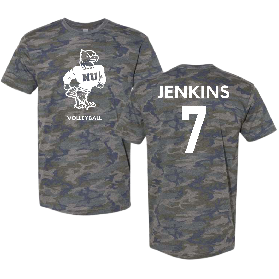 Niagara University Volleyball (W) Vintage Camo Tee - #7 Taylor Jenkins