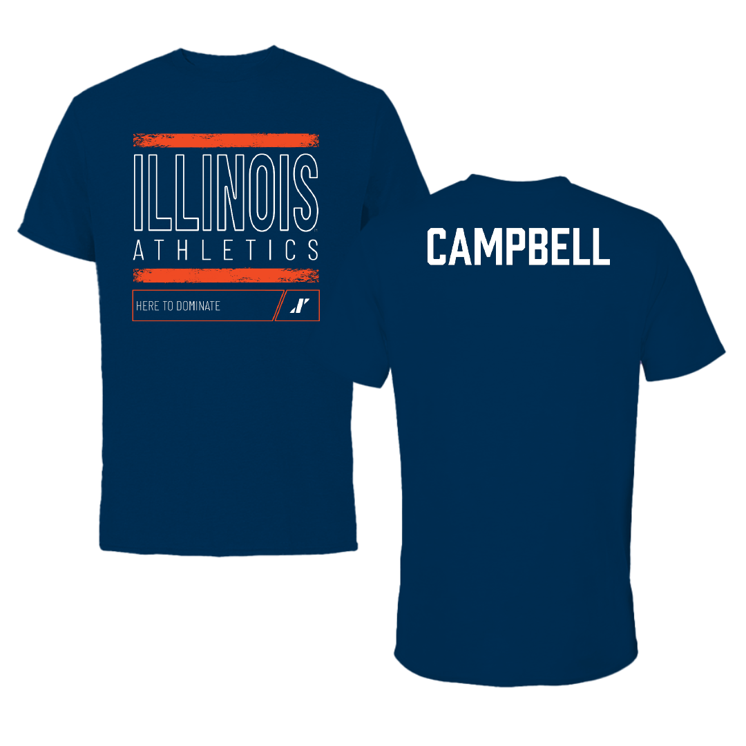 University of Illinois TF and XC Navy Dominate Performance Tee - Olivia Campbell
