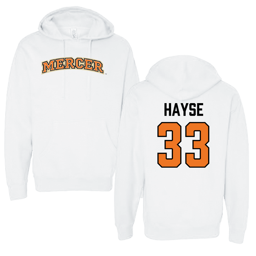 Mercer University Baseball White Hoodie - #33 Aidan Hayse