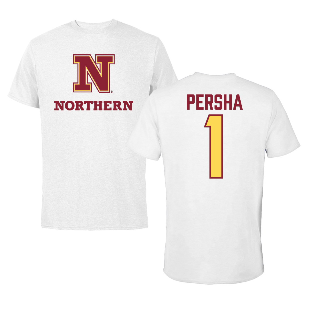 Northern State University Volleyball White Performance Tee - #1 Victoria Persha