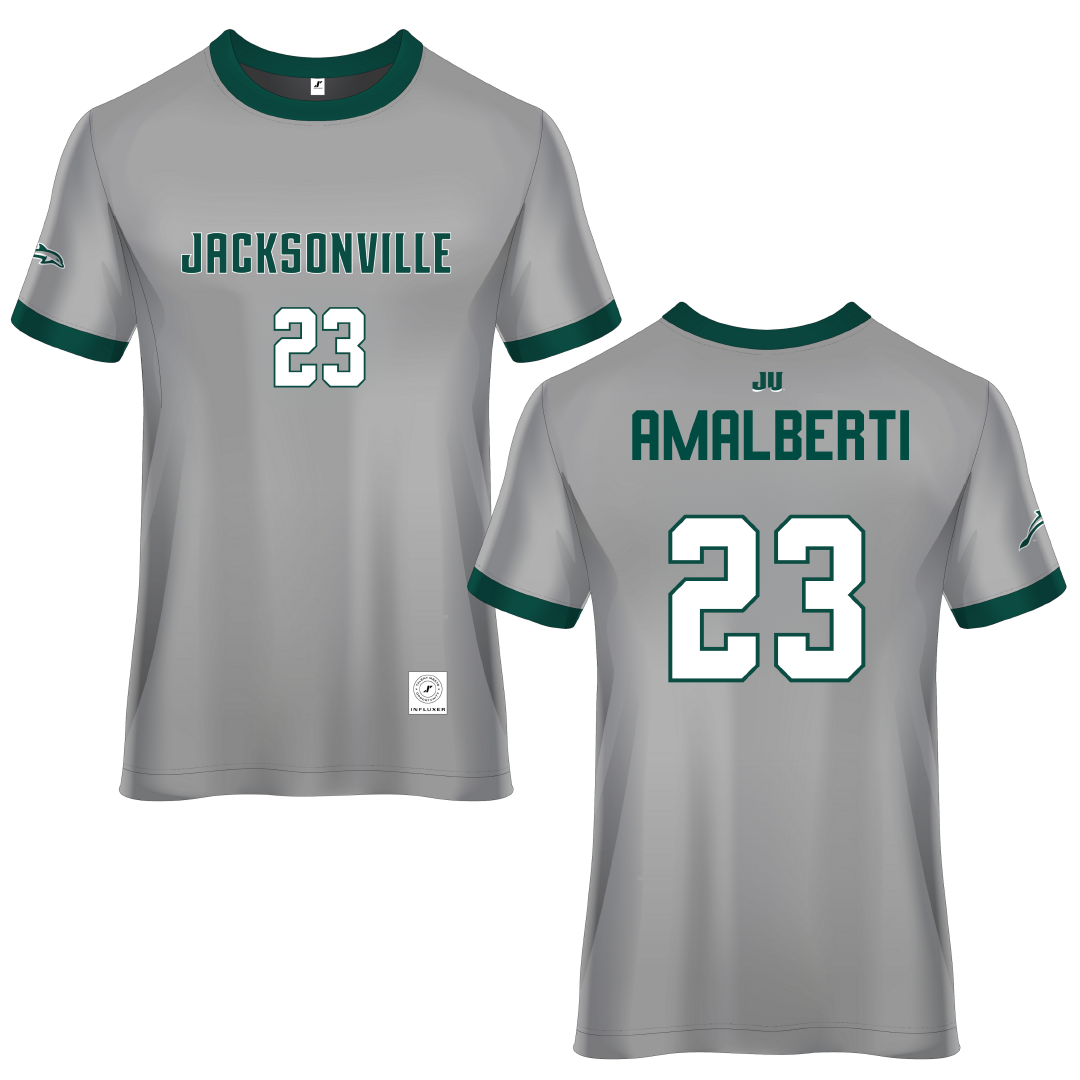 Jacksonville University Gray Soccer Jersey - #23 Pierce Amalberti