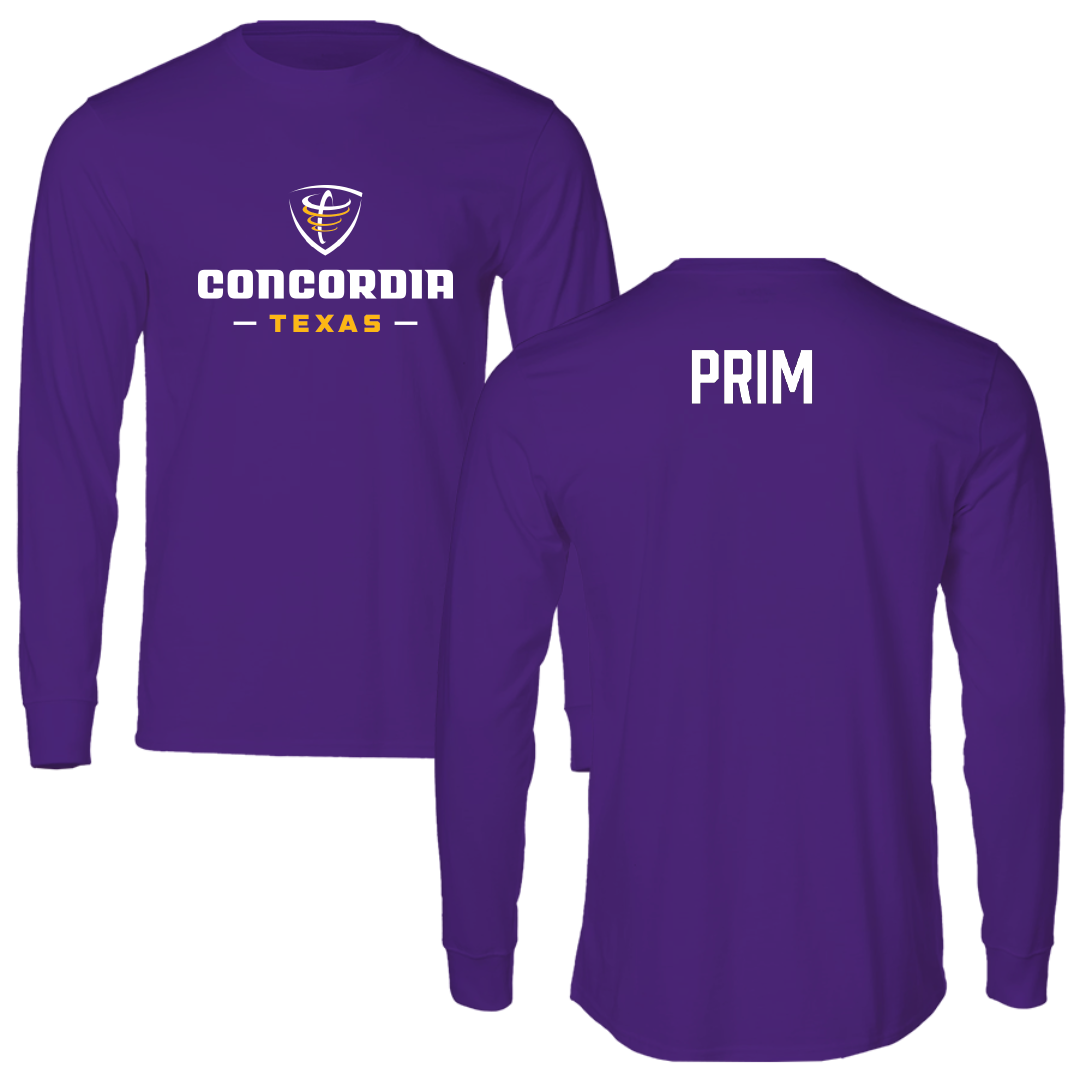 Concordia University (Texas) TF and XC Purple Performance Long Sleeve - Caleb Prim