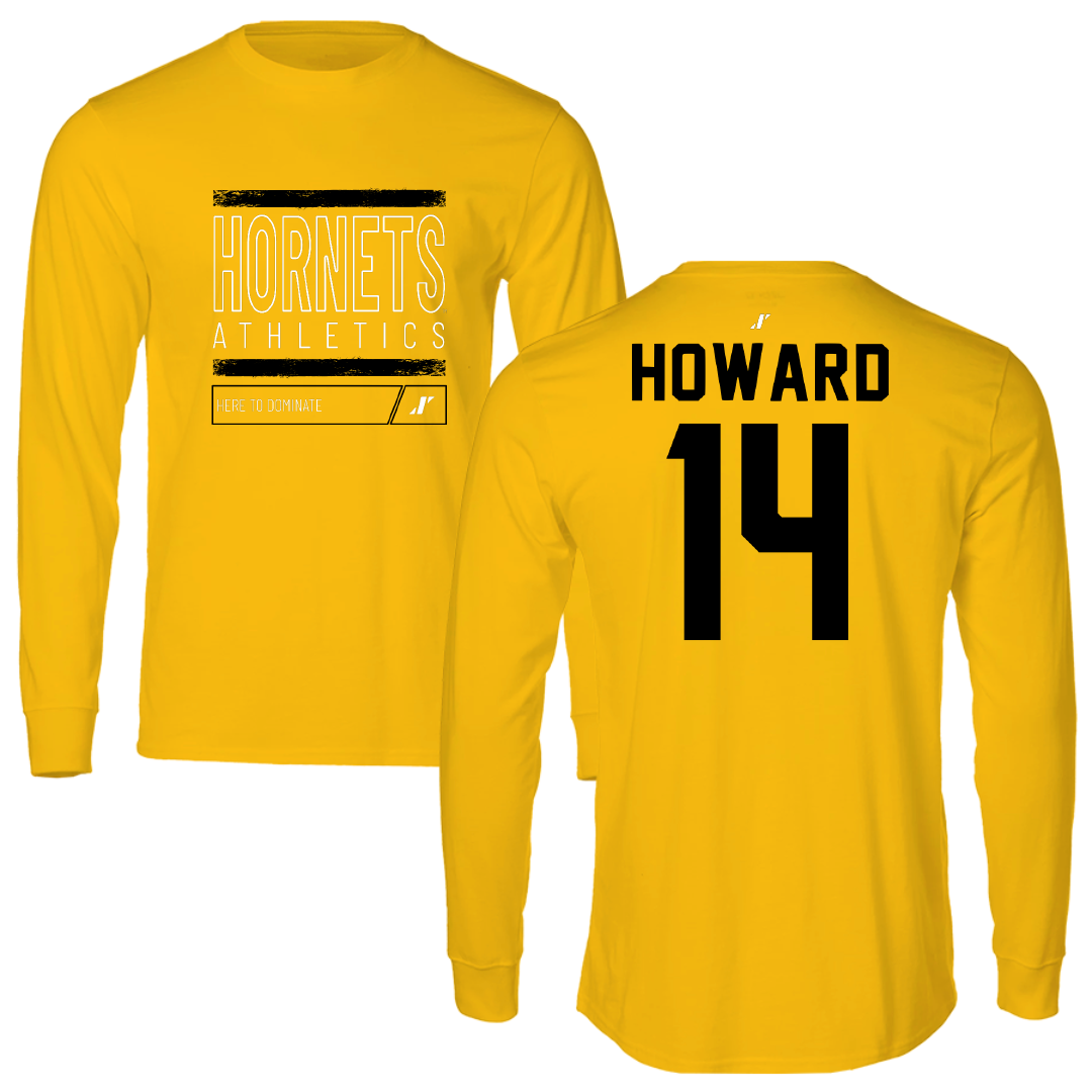 Alabama State University Flag Football Gold Dominate Long Sleeve - #14 Saneah Howard