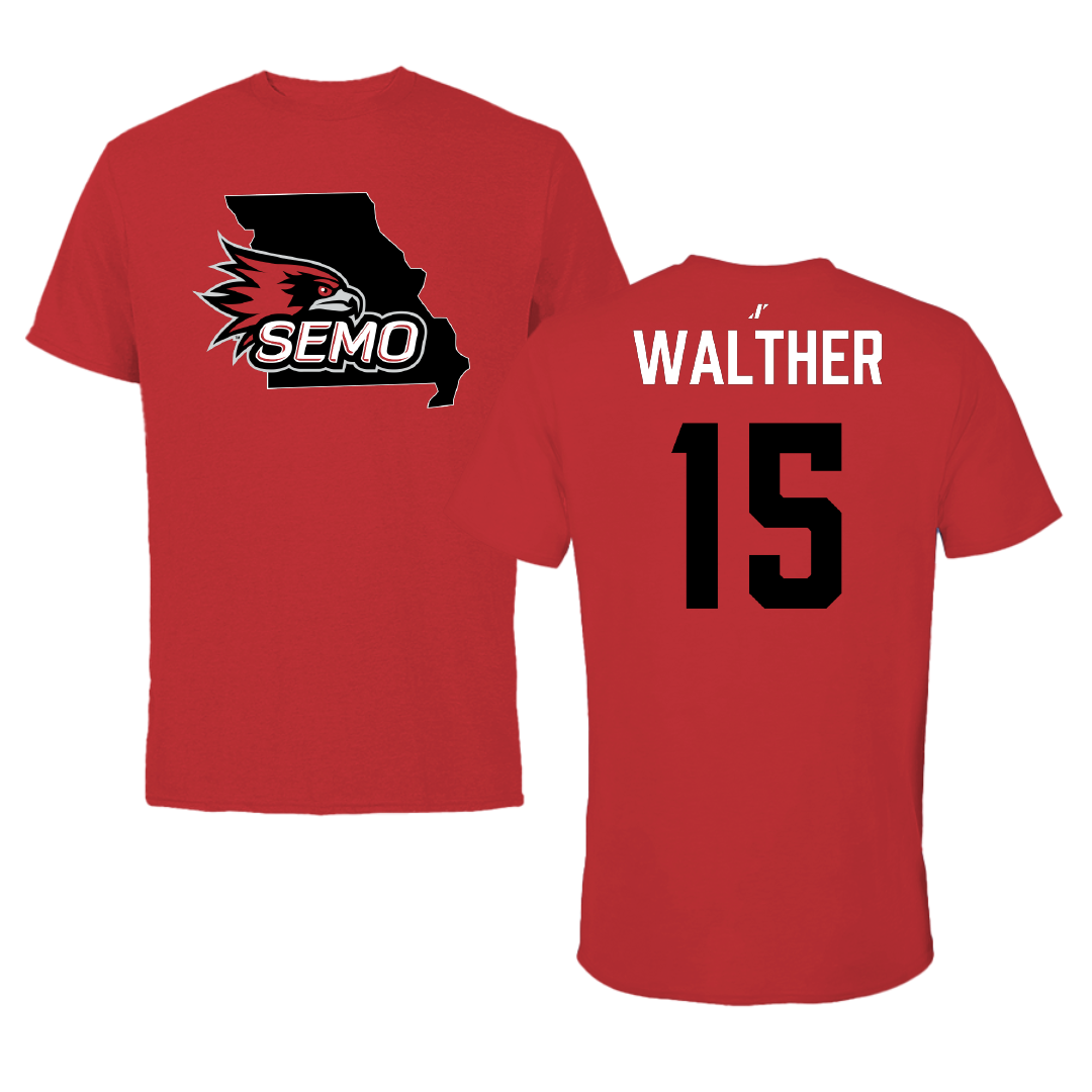 Southeast Missouri State University Softball Red State Tee - #15 Jaylie Walther
