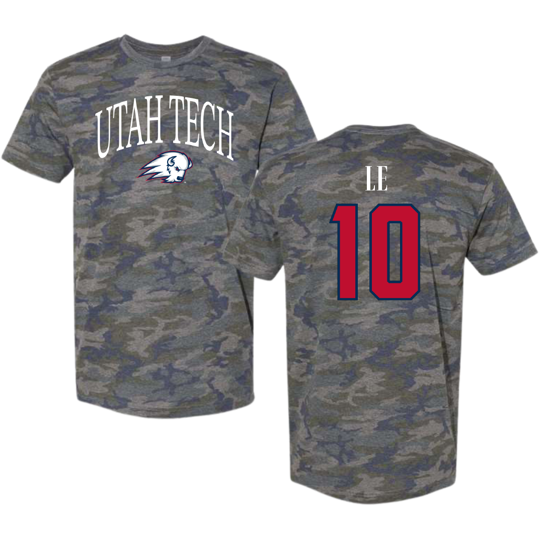 Utah Tech University Soccer Vintage Camo Tee - #10 Kyah Le
