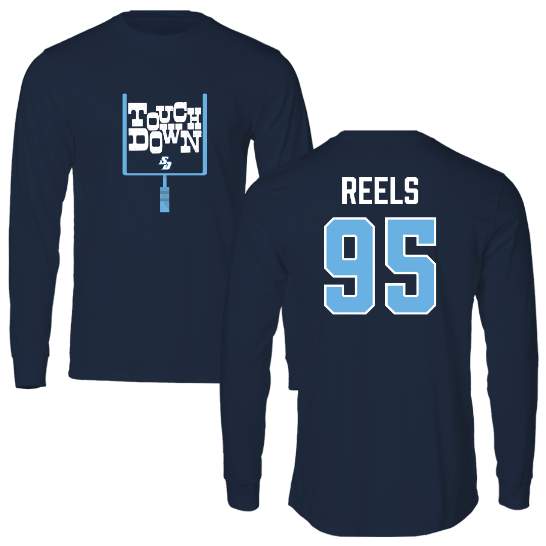 University of San Diego Football Navy Touchdown Performance Long Sleeve - #95 Jae’Von Reels