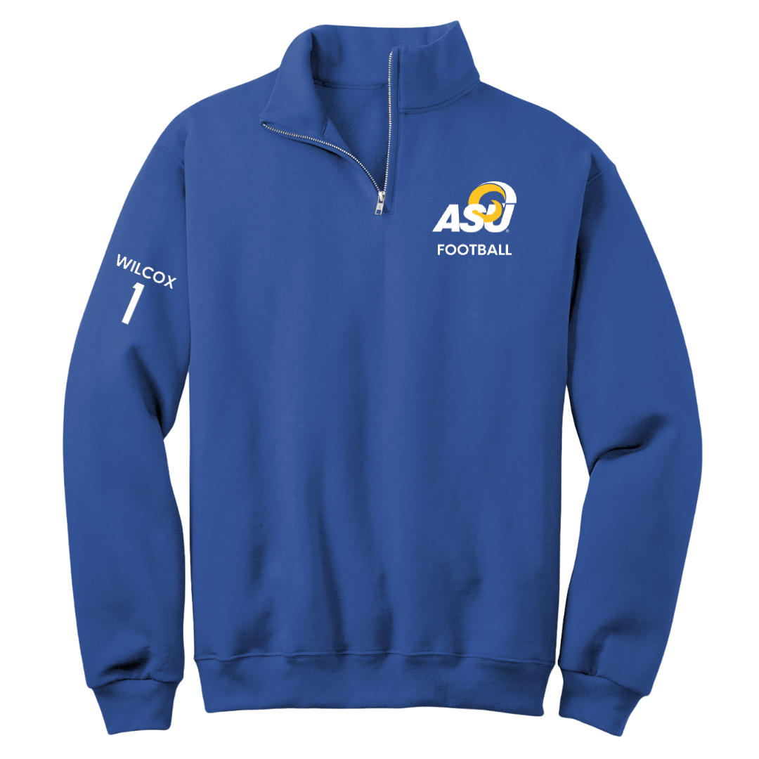Angelo State University Football Blue Quarter-Zip - #1 Brayden Wilcox