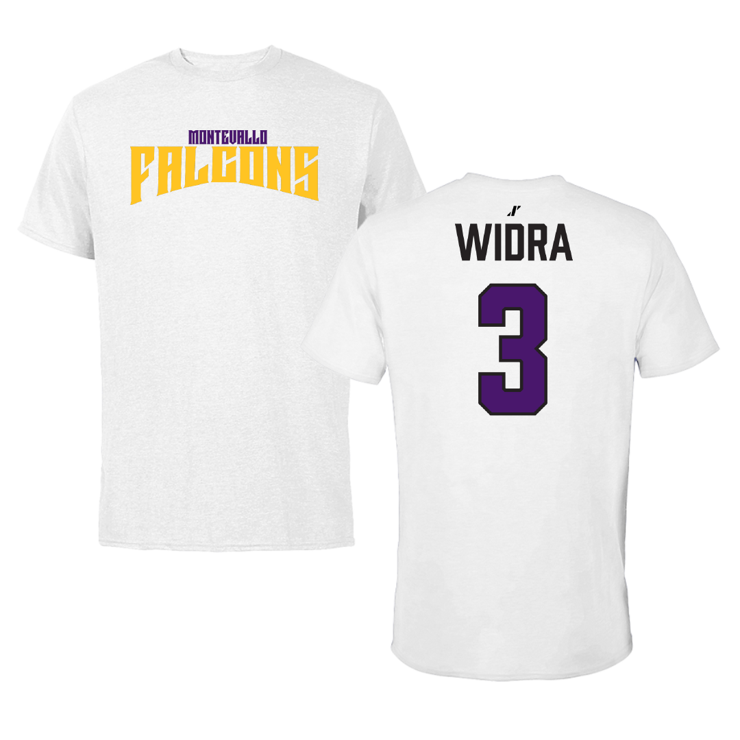 University of Montevallo Baseball White Classic Performance Tee - #3 Matthew Widra