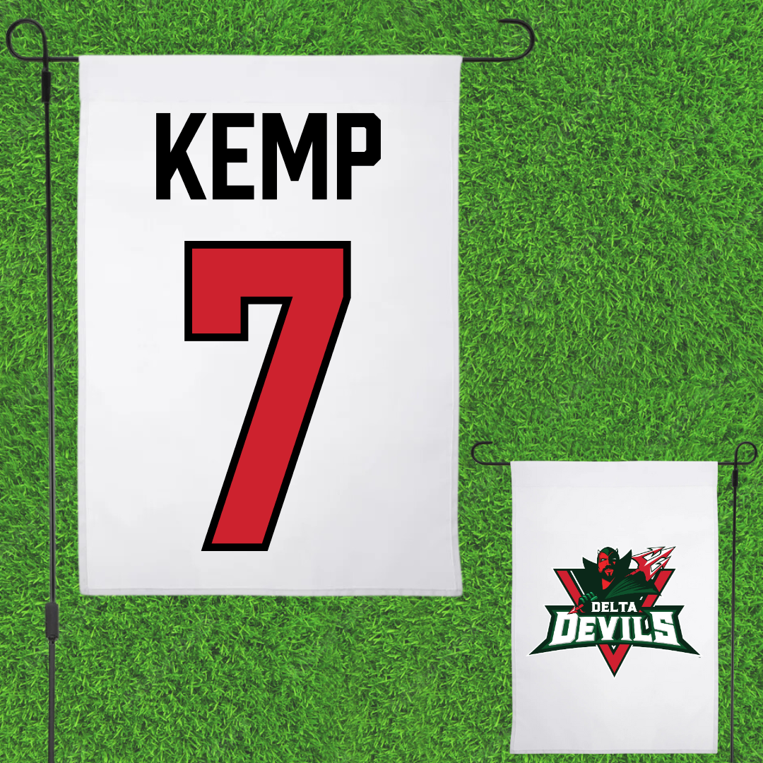 Mississippi Valley State University Baseball White Garden Flag - #7 Malik Kemp