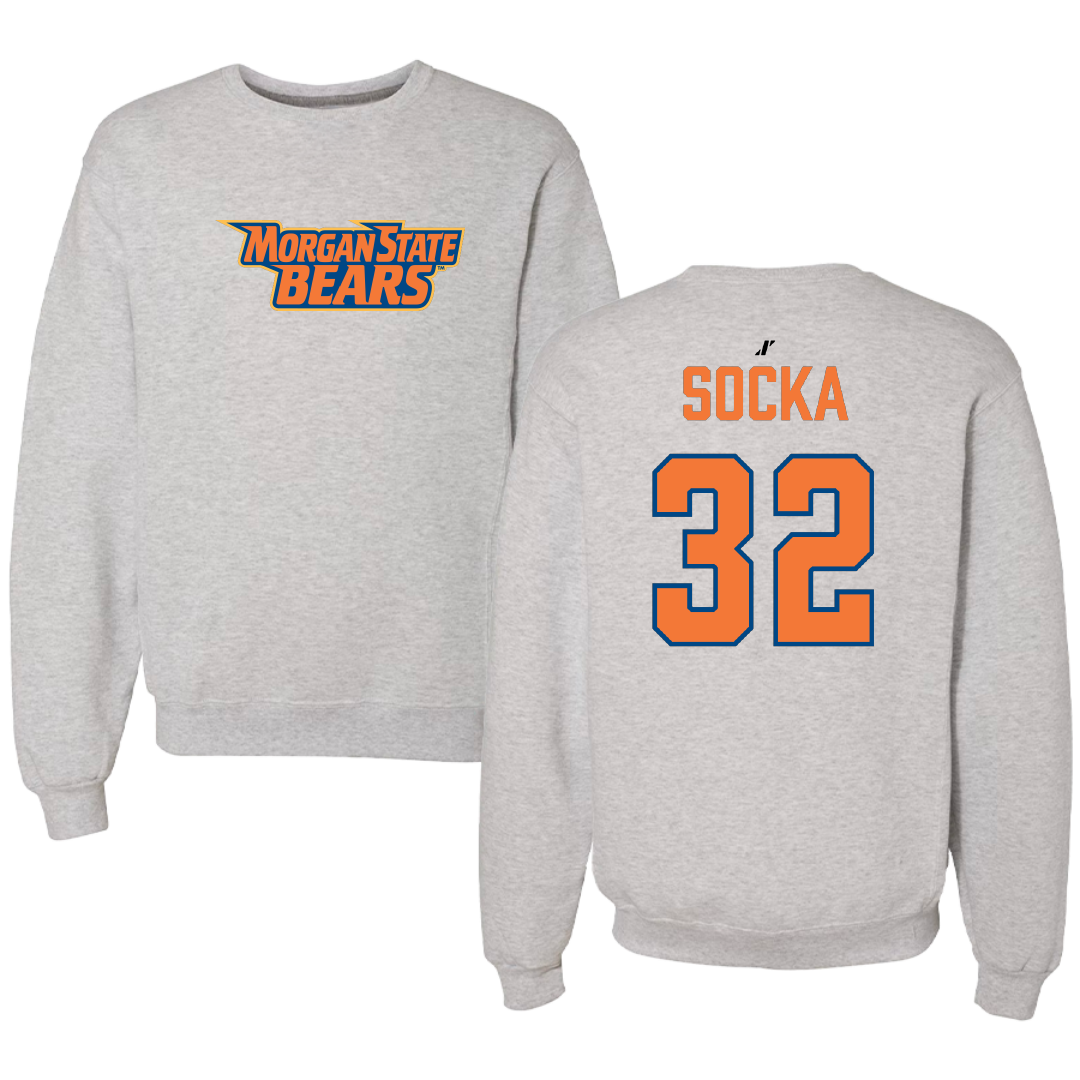 Morgan State University Basketball Light Gray Crewneck - #32 Jayden Socka