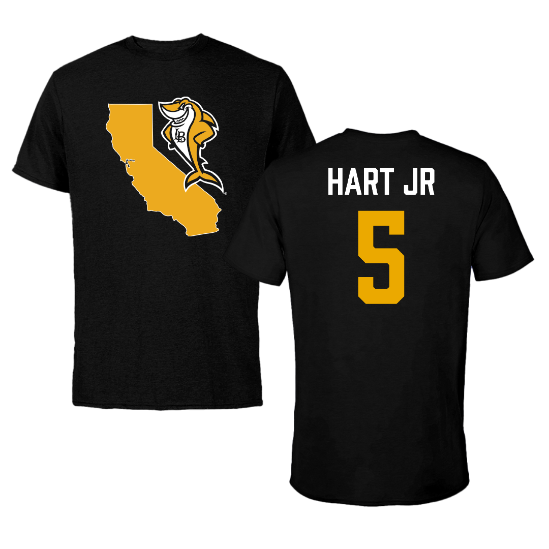 Long Beach State University Basketball Black State Tee - #5 Jason Hart Jr