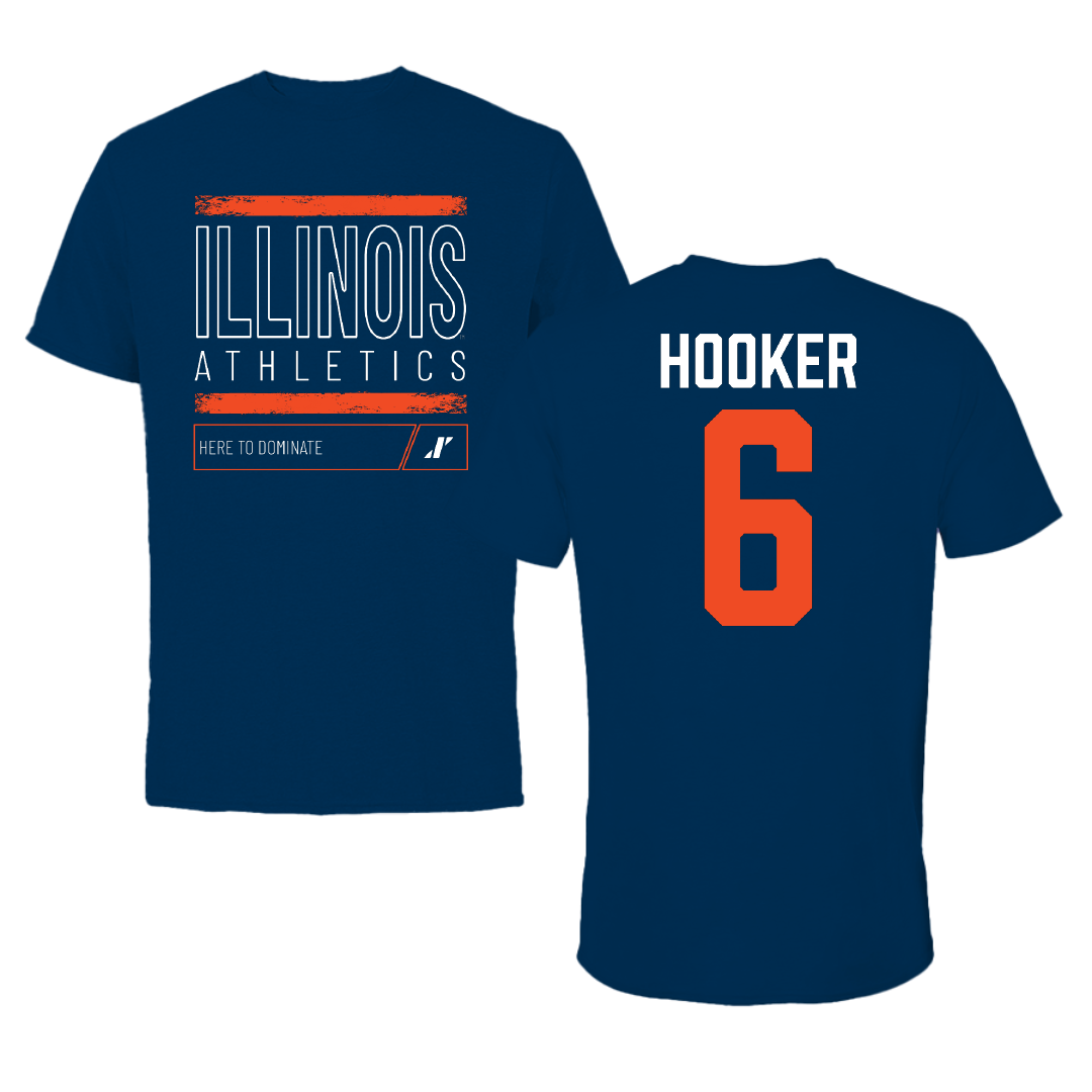 University of Illinois Softball Navy Dominate Tee - #6 Juliana Hooker