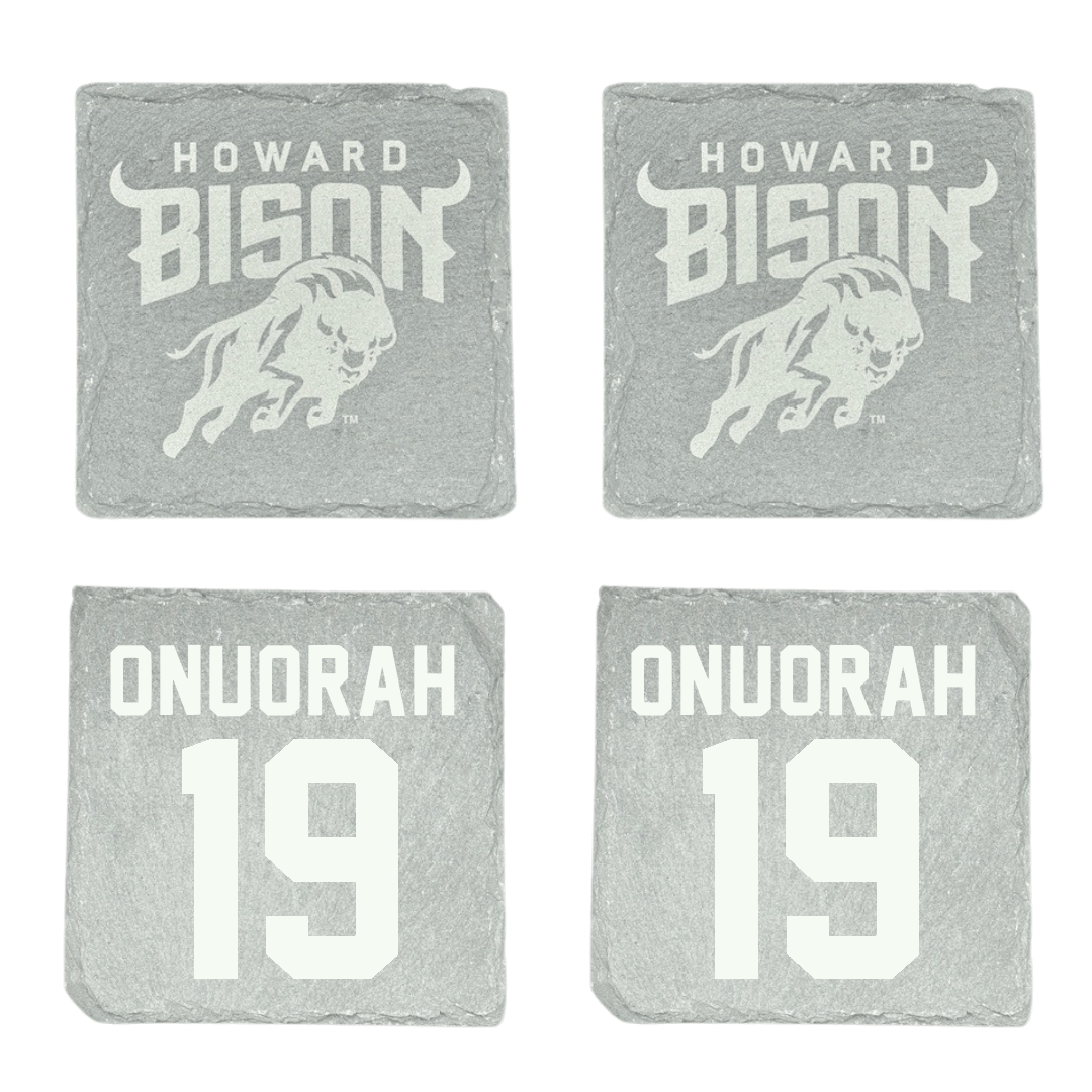 Howard University Football Stone Coaster (4 Pack)  - #19 Ejike Onuorah