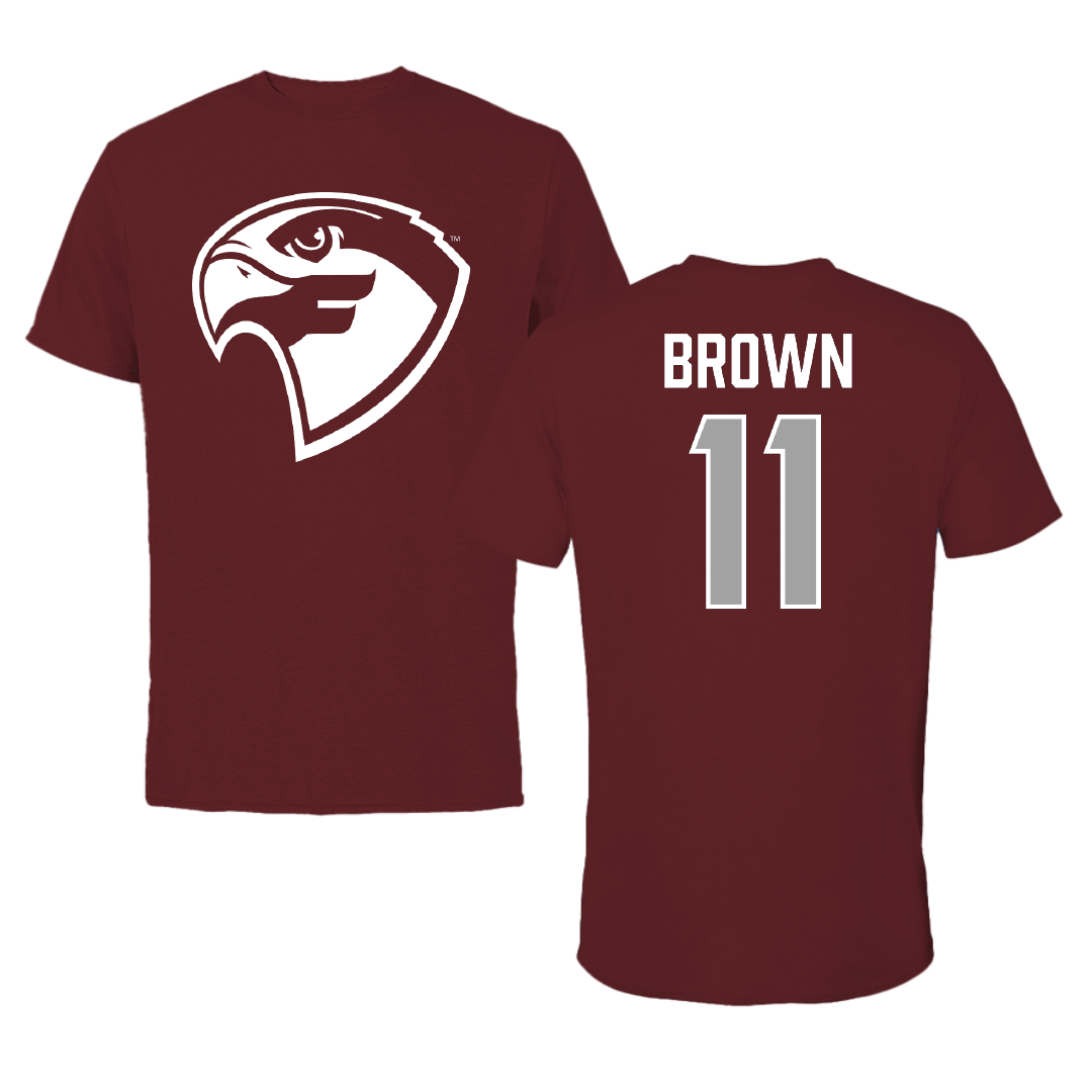 Fairmont State University Basketball Maroon Performance Tee - #11 Joey Brown