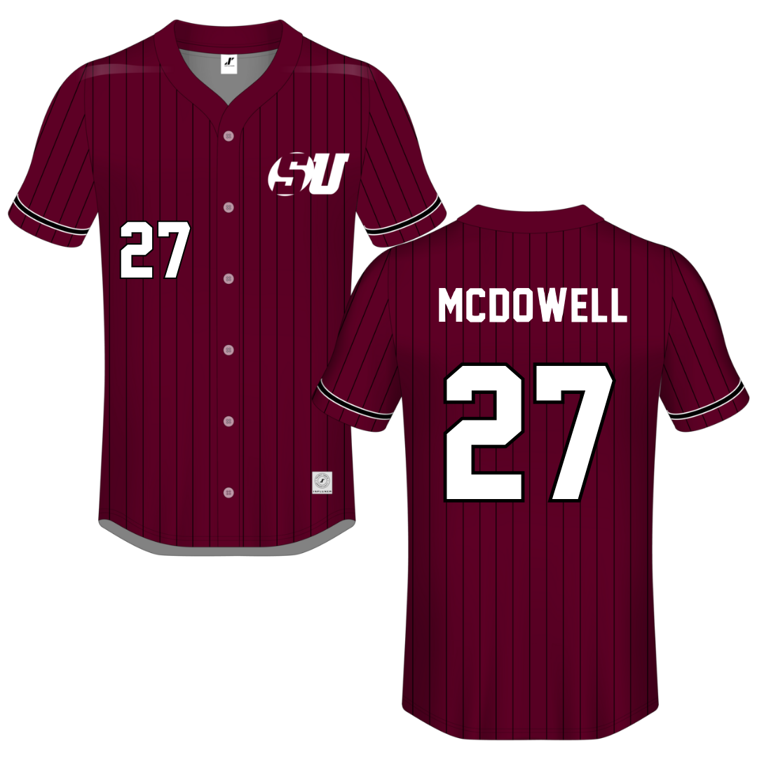 Schreiner University Maroon Button-Down Jersey - #27 Hunter McDowell