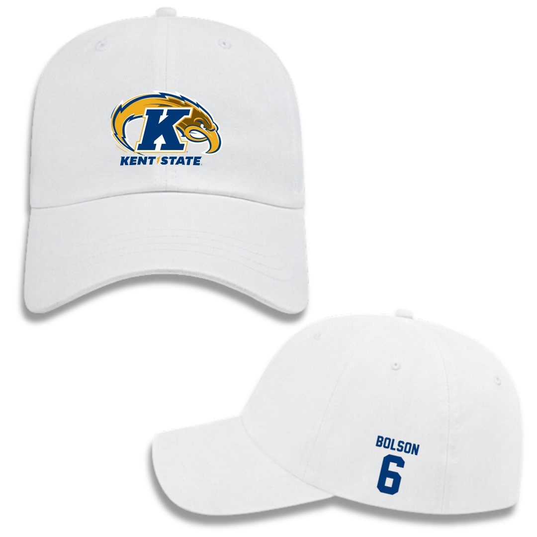 Kent State University Baseball White Hat - #6 Marek Bolson
