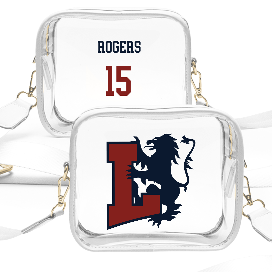 Lyon College Basketball (M) White Clear Stadium Bag - #15 Hudson Rogers