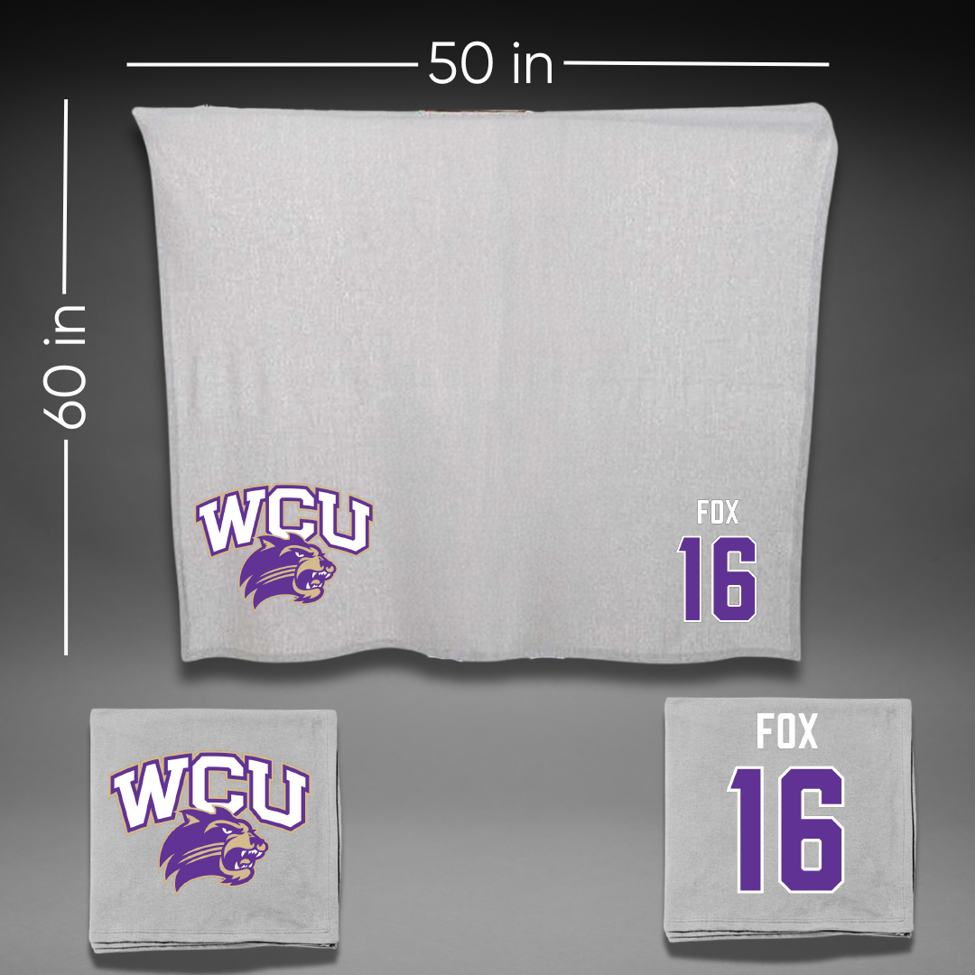 Western Carolina University Baseball Gray Blanket - #16 Walker Fox