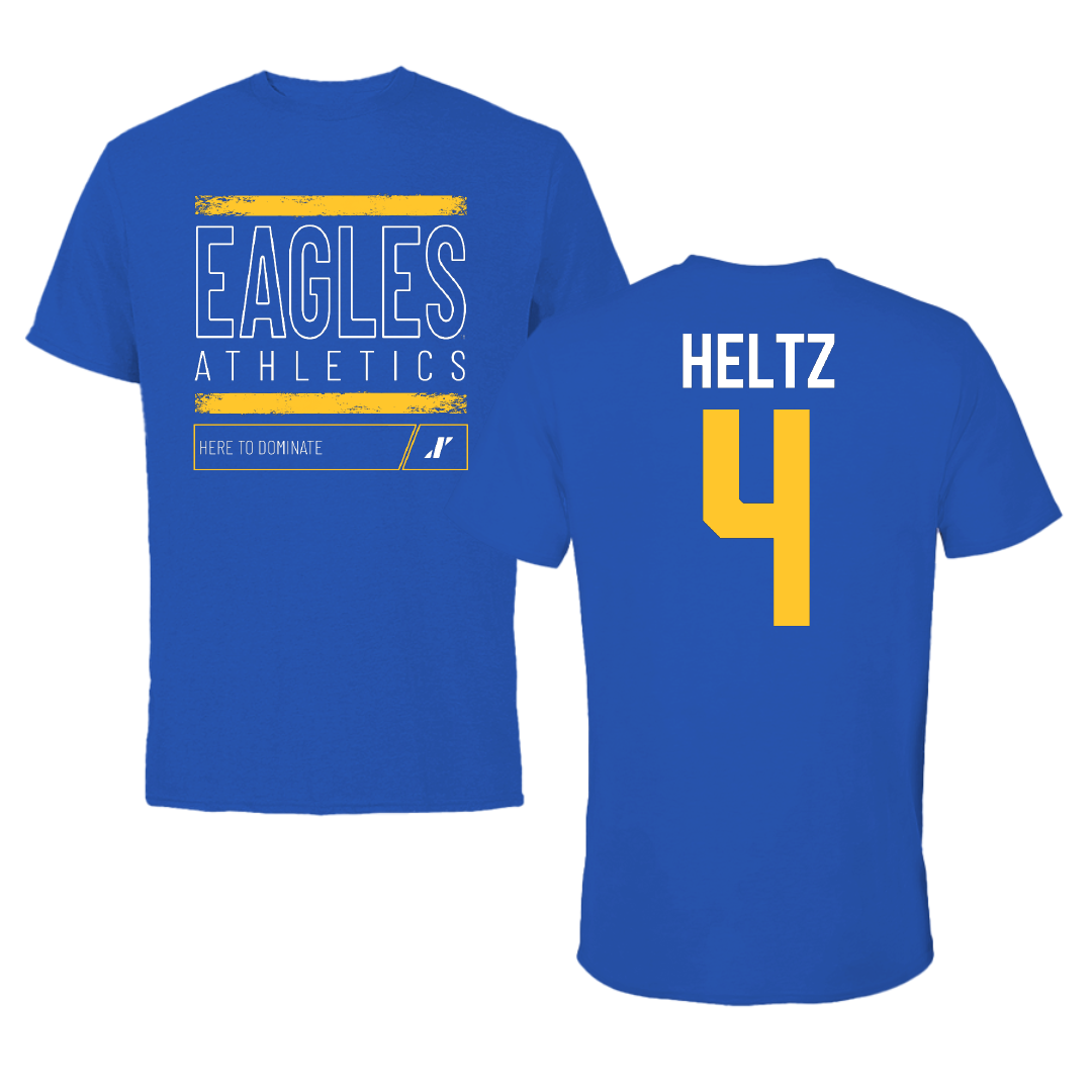 Williams Baptist University Basketball Blue Dominate Tee - #4 Alyssa Heltz