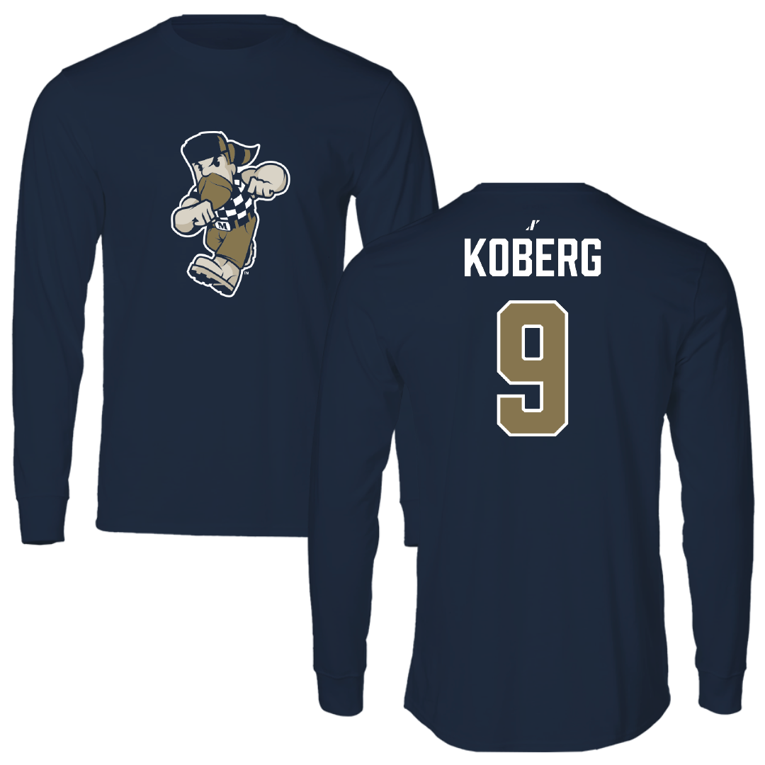 Mount St. Mary's University Softball Navy Long Sleeve - #9 Grace Koberg