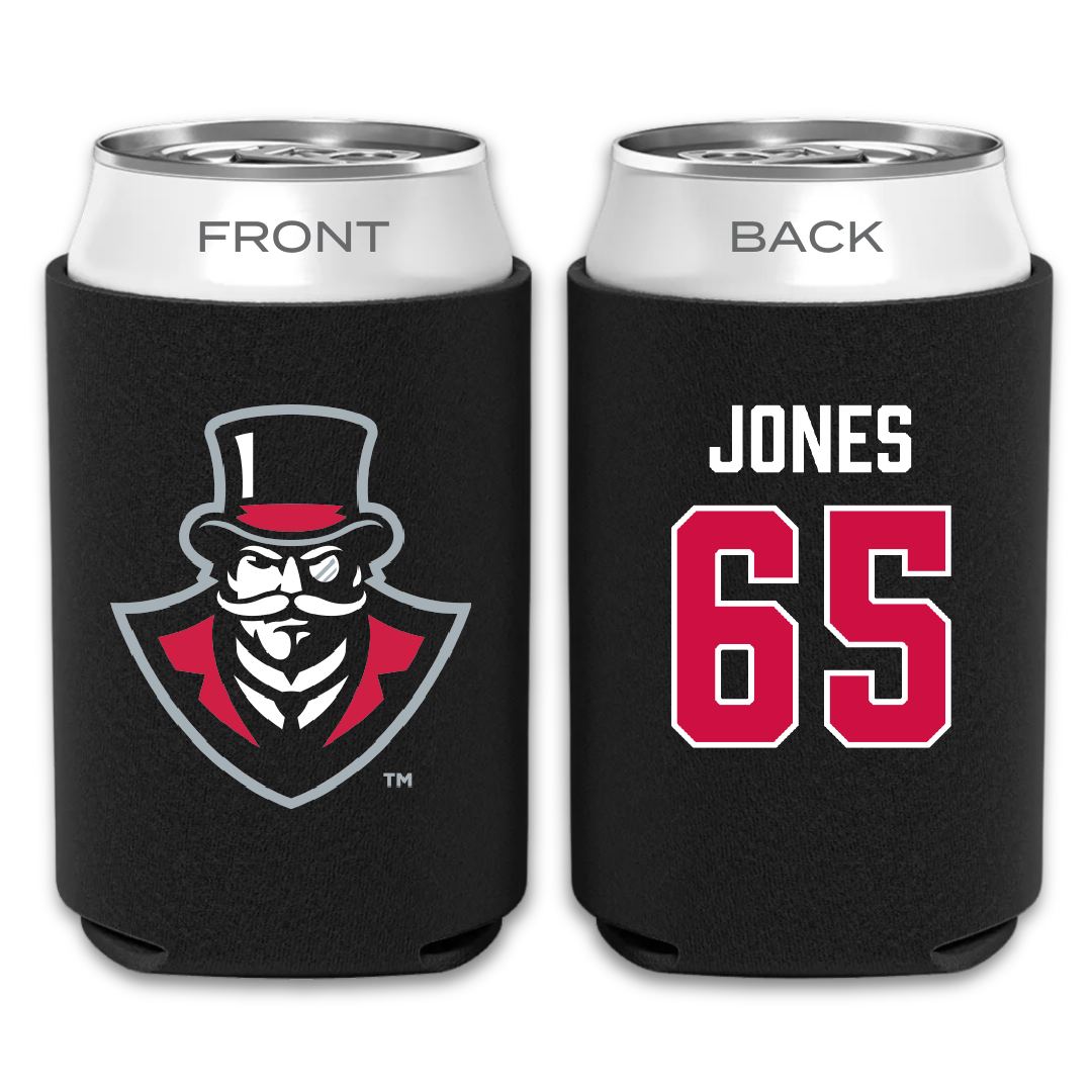 Austin Peay State University Football Black Can Cooler - #65 Miada Jones