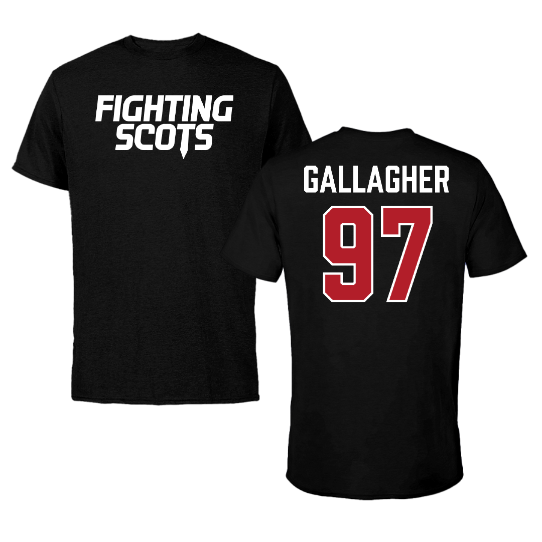 PennWest Edinboro Football Black Performance Tee - #97 Zack Gallagher