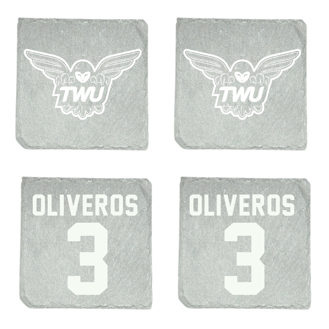 Texas Woman's University Soccer Stone Coaster (4 Pack)  - #3 Ailyn Oliveros