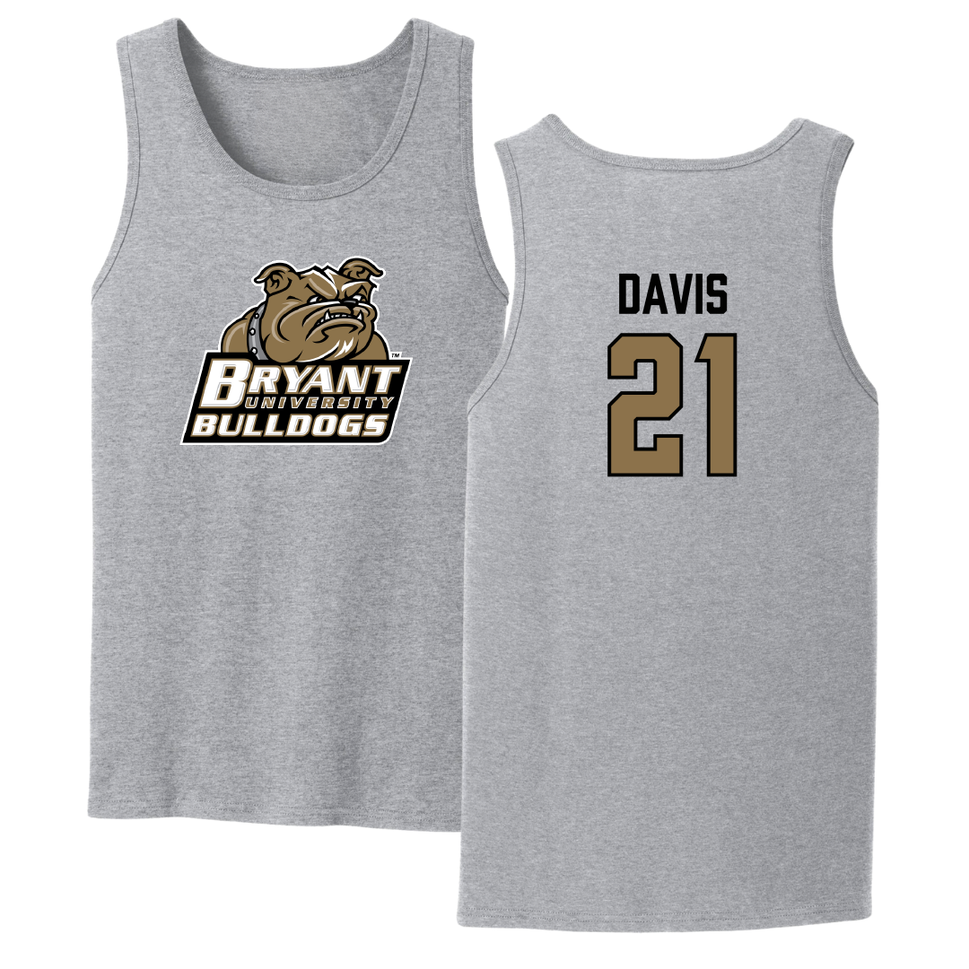 Bryant University Basketball Sport Gray Tank Top - #21 Aaron Davis