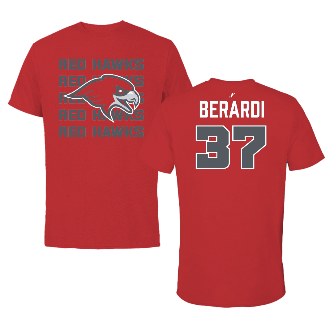 Montclair State University Baseball Red General Tee - #37 Vincent Berardi