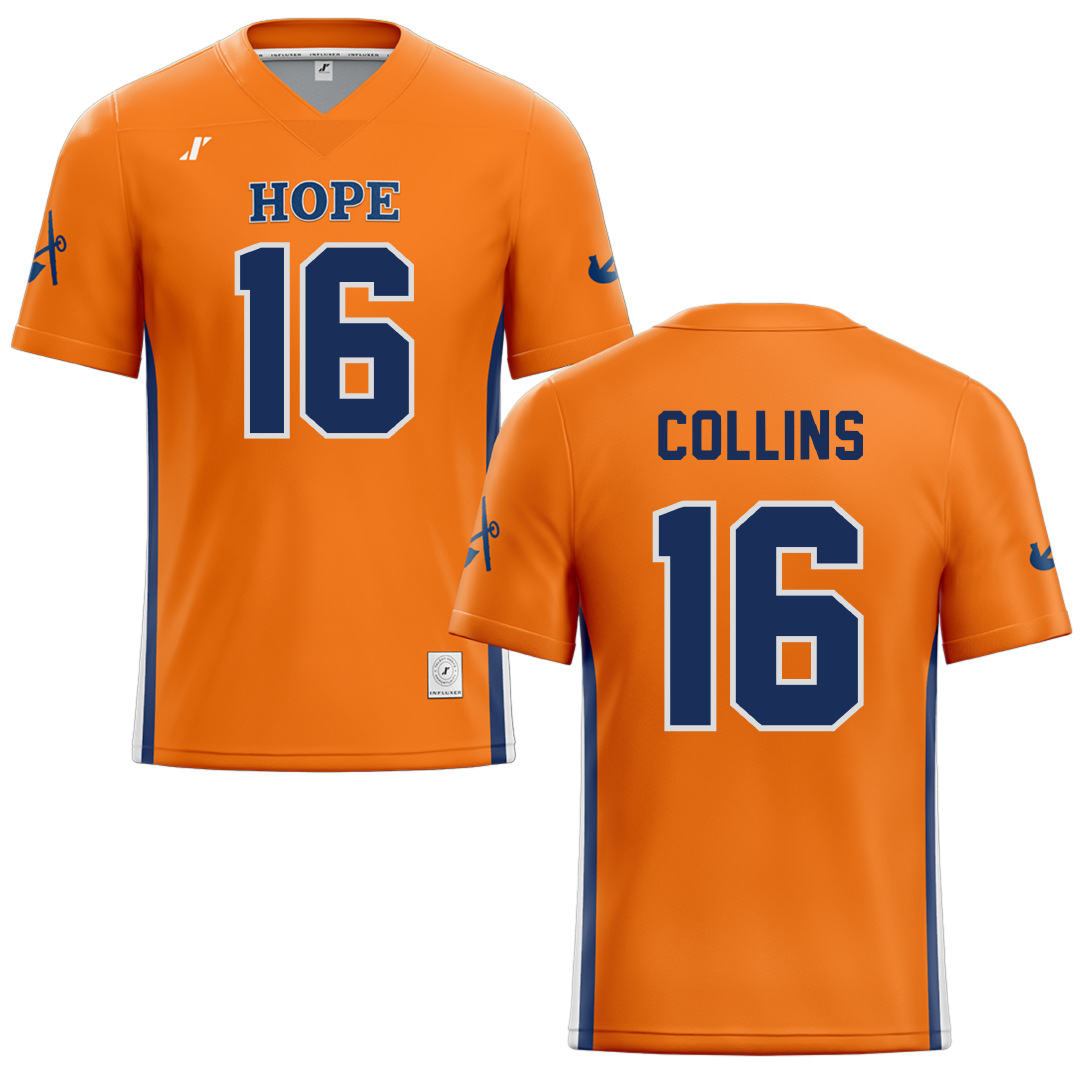 Hope College Orange Football Jersey - #16 Bryce Collins