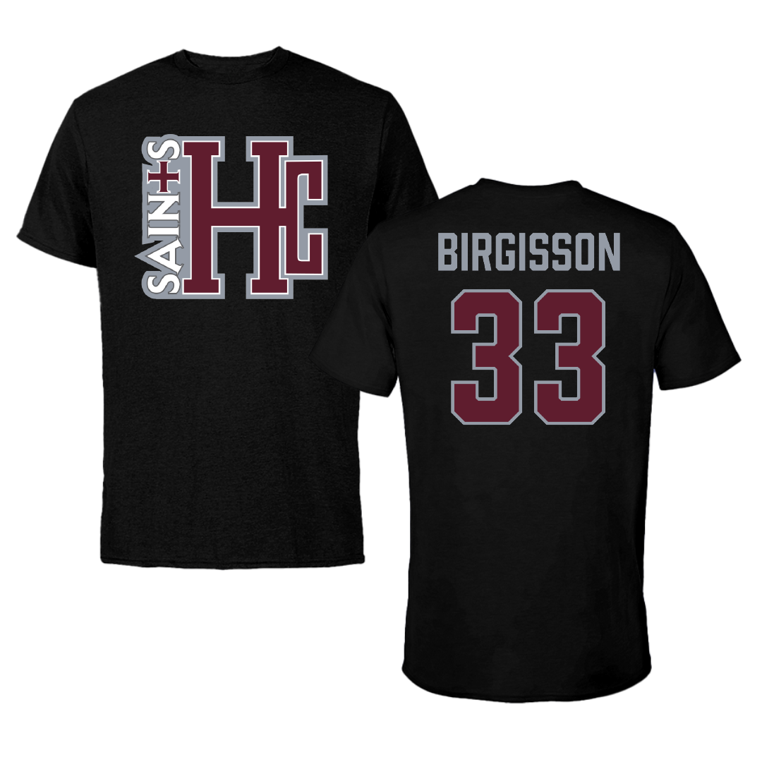 Holy Cross College Basketball (M) Black Tee - #33 Karl Birgisson