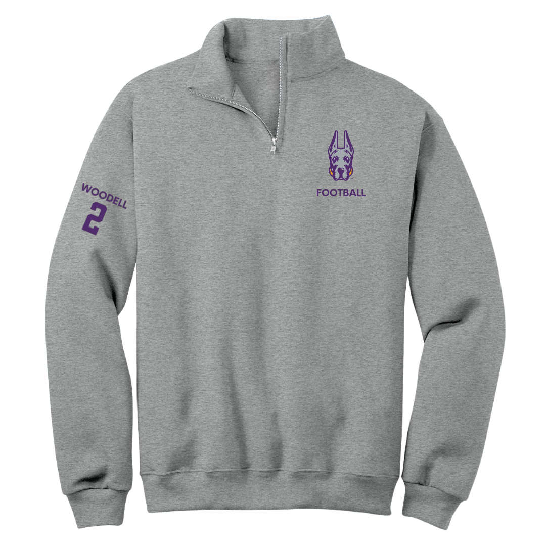University at Albany Football Sport Gray Quarter-Zip - #2 Griffin Woodell