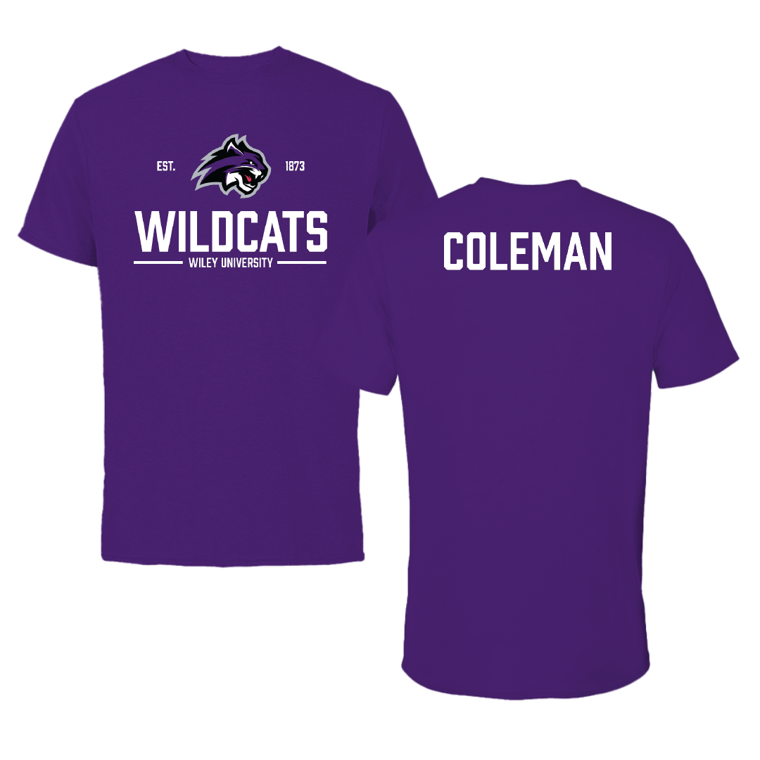 Wiley University Baseball Purple General Performance Tee - Jalen Coleman