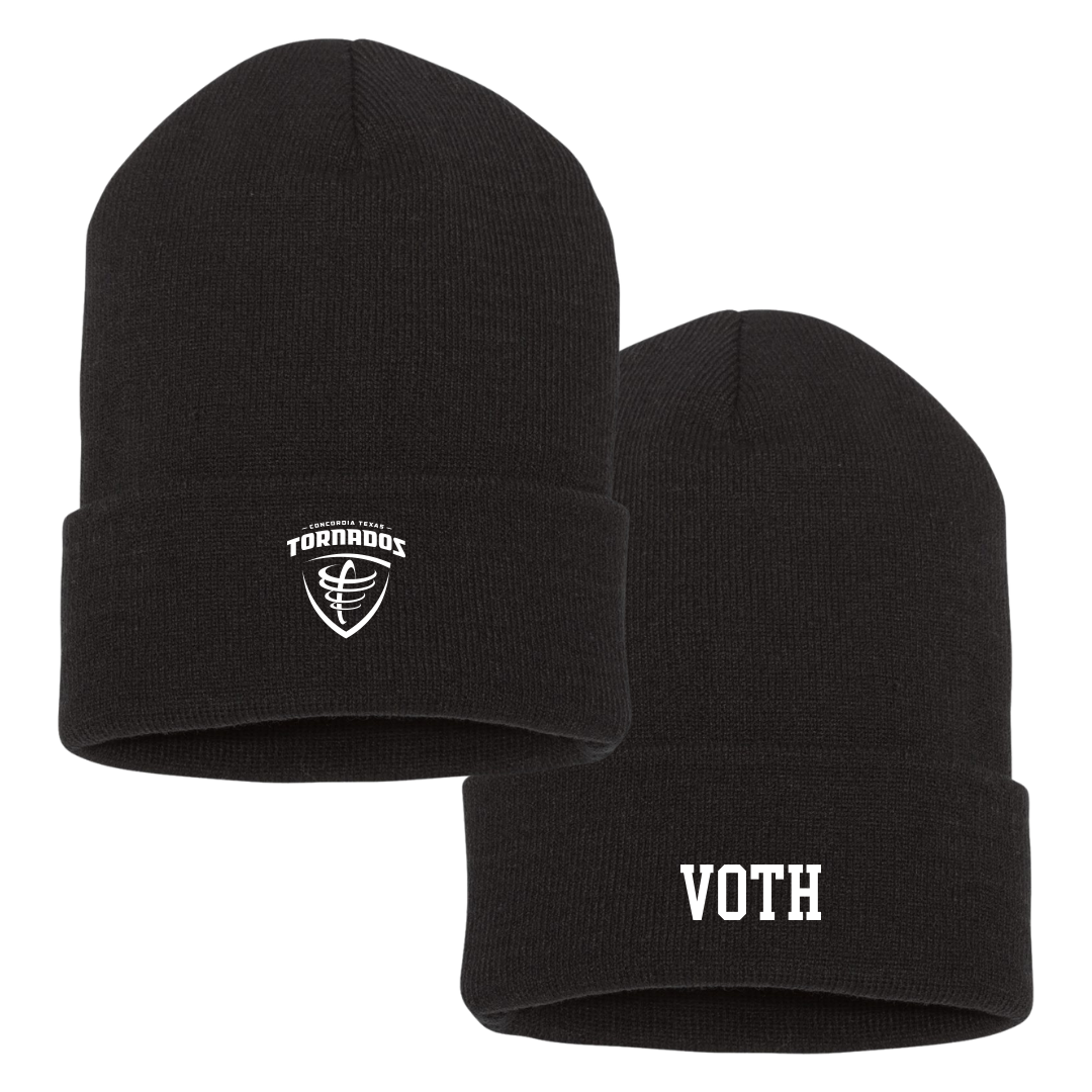 Concordia University (Texas) Baseball Black Beanie - #45 Gavin Voth