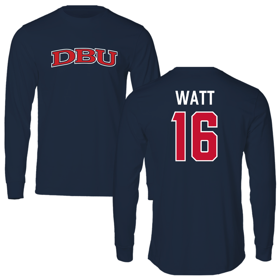 Dallas Baptist University Baseball Navy DBU Performance Long Sleeve - #16 Liam Watt