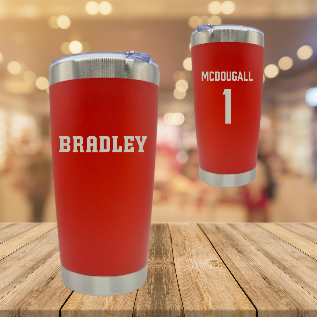Bradley University Basketball Red Braves Stainless Steel Tumbler - #1 Claire McDougall